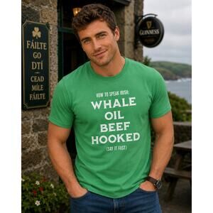 Crazy Dog Irish Humor Tee Men’s L NWOT Graphic Naughty Pun Green Shirt